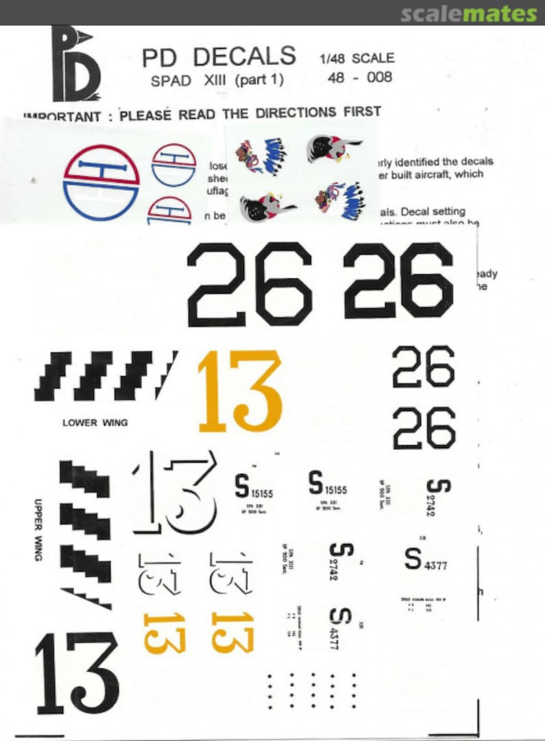 Boxart SPAD XIII (part 1) 48-008 PD Decals Boxart SPAD XIII (part 1) 48-008 PD Decals