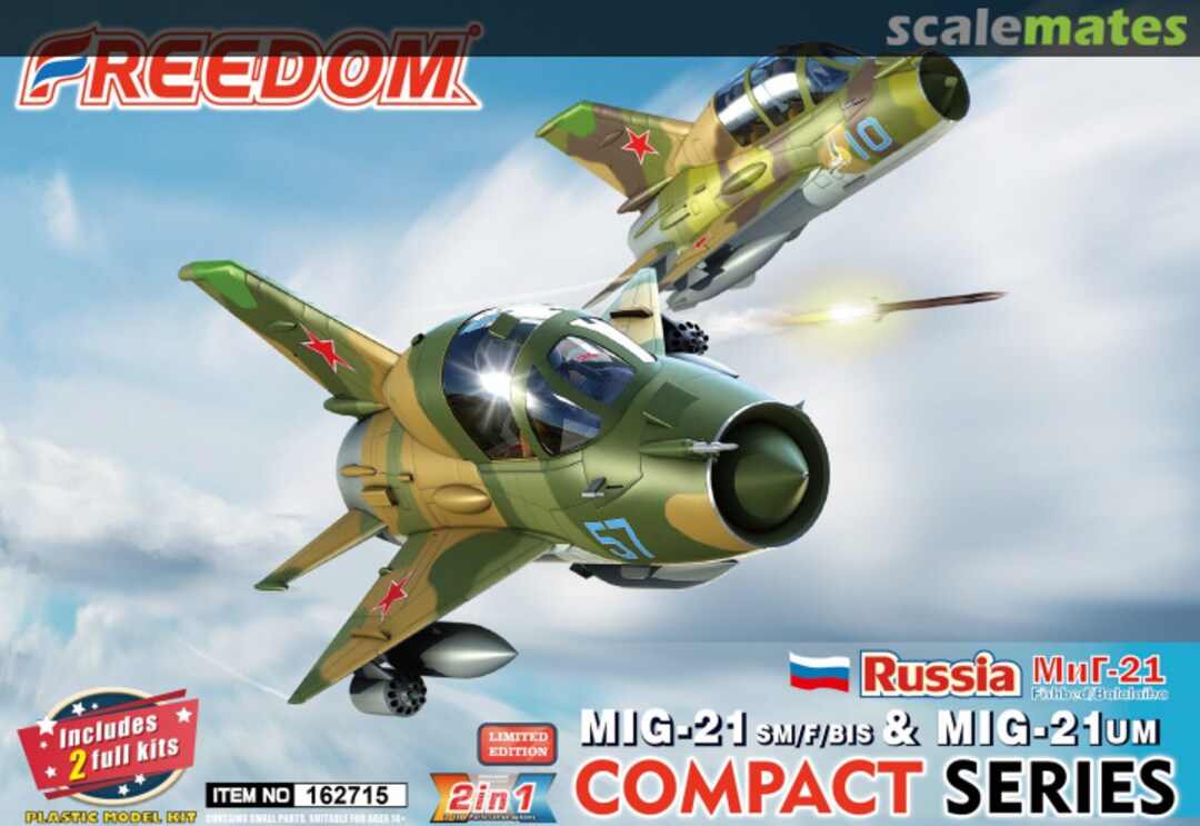Boxart MIG-21 SM/F/BIS & MIG-21 UM 162715 Freedom Model Kits Boxart MIG-21 SM/F/BIS & MIG-21 UM 162715 Freedom Model Kits