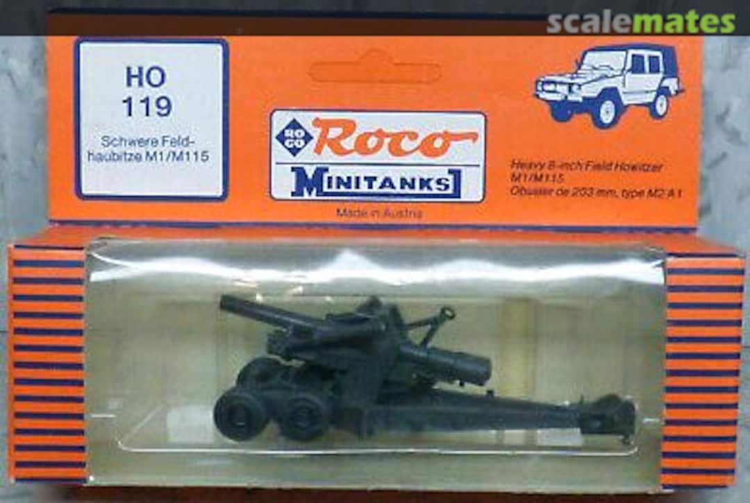 Boxart Heavy 8 inch Field Howitzer M1/M115 119 Roco Minitanks