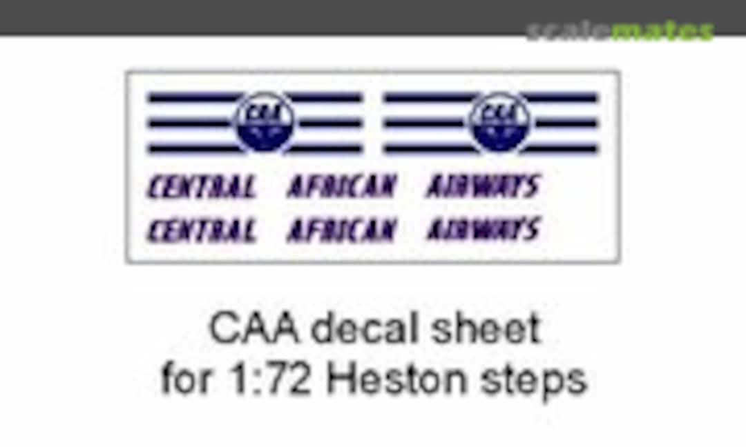 1:72 Central African Airways decal sheet for 1:72 Heston steps (Aircraft In Miniature Ltd GED72010G) GED72010G
