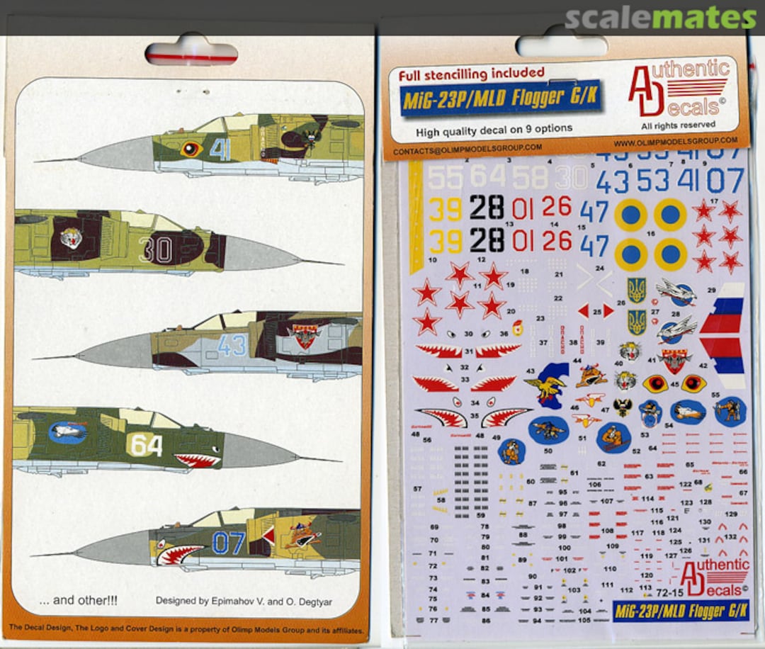 Boxart MiG-23 P/MLD Flogger G/H 72-15 Authentic Decals Boxart MiG-23 P/MLD Flogger G/H 72-15 Authentic Decals