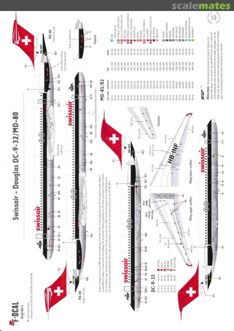 Boxart Swissair - Douglas DC-9-32/MD-80 FD144-084-S F-DCAL Boxart Swissair - Douglas DC-9-32/MD-80 FD144-084-S F-DCAL