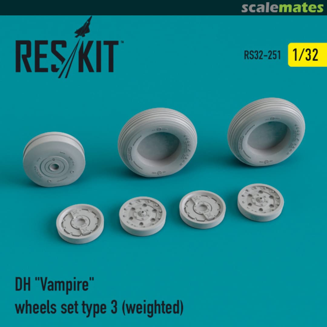Boxart DH Vampire - wheels set type 3 (weighted) RS32-0251 ResKit