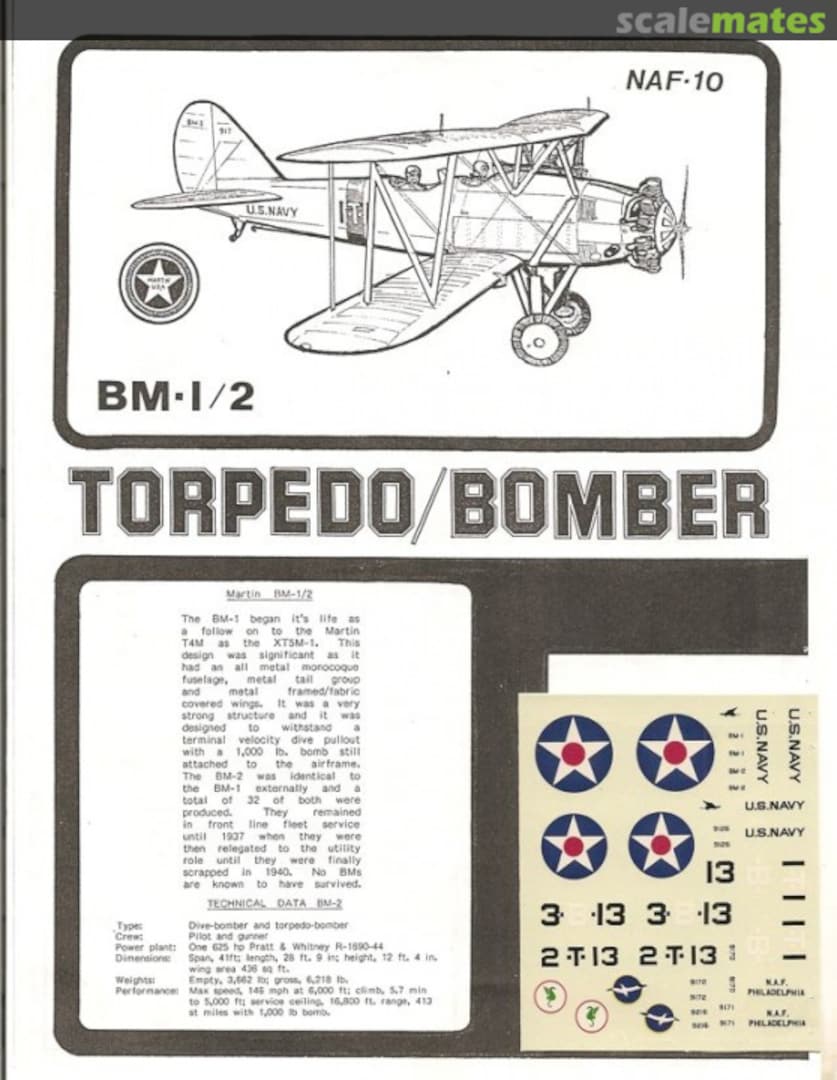 Boxart BM-1/2 Torpedo/Bomber NAF-10 Esoteric Models Boxart BM-1/2 Torpedo/Bomber NAF-10 Esoteric Models