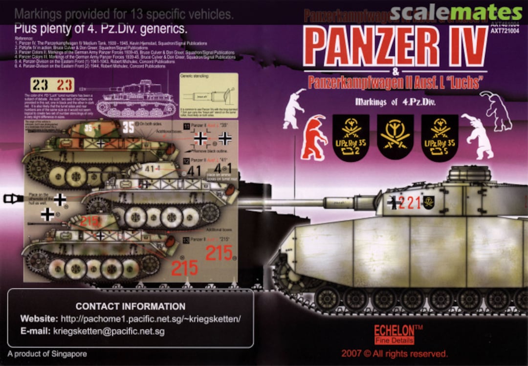 Boxart Panzer IV & Pz.Kpfw.II Ausf.L Luchs AXT351004 Echelon Fine Details Boxart Panzer IV & Pz.Kpfw.II Ausf.L Luchs AXT351004 Echelon Fine Details
