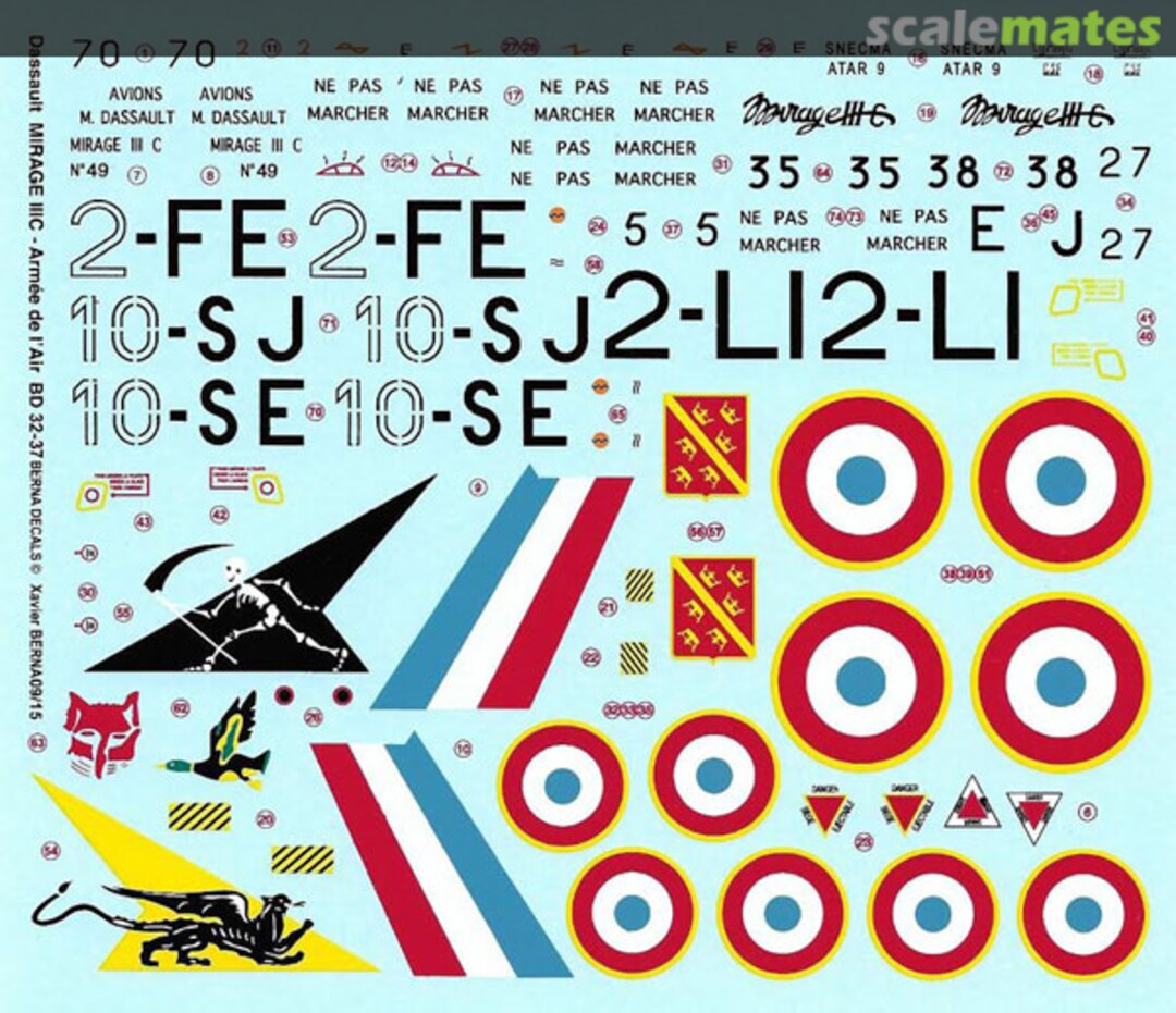 Boxart Dassault Mirage IIIC Armée de l'Air BD 32-37 Berna Decals Boxart Dassault Mirage IIIC Armée de l'Air BD 32-37 Berna Decals