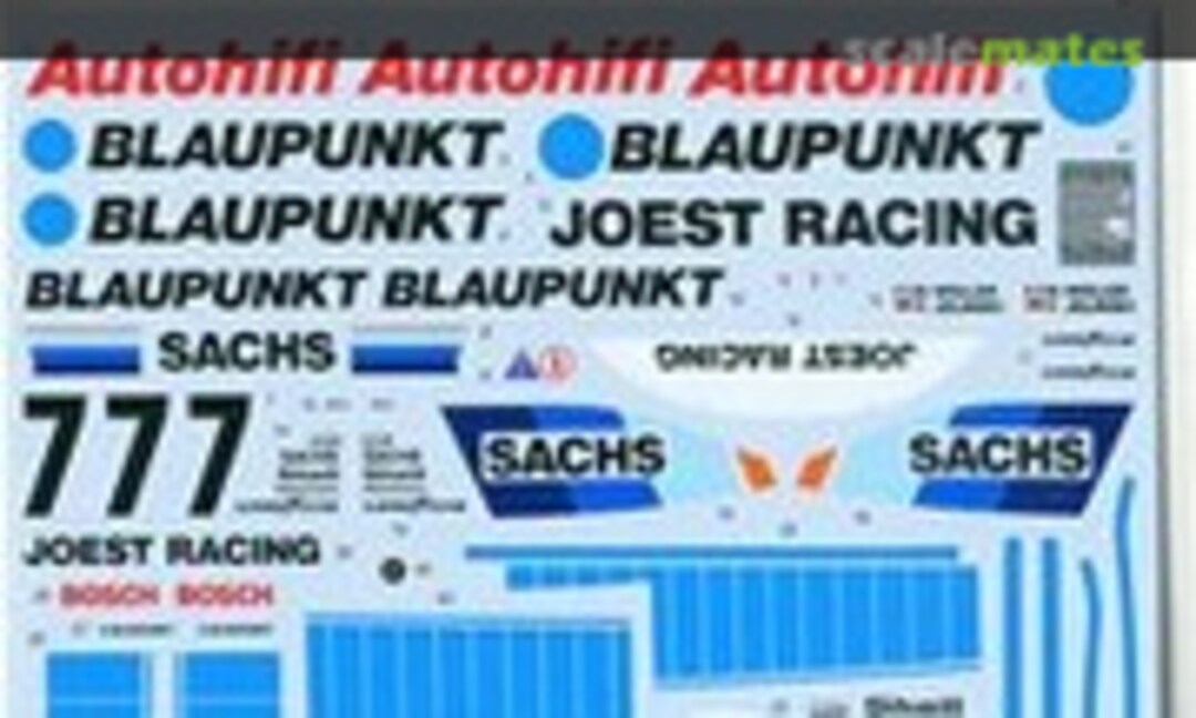 1:24 Blaupunkt 962C #7 1989 Decal Set (Shunko Models SHK-D319) SHK-D319
