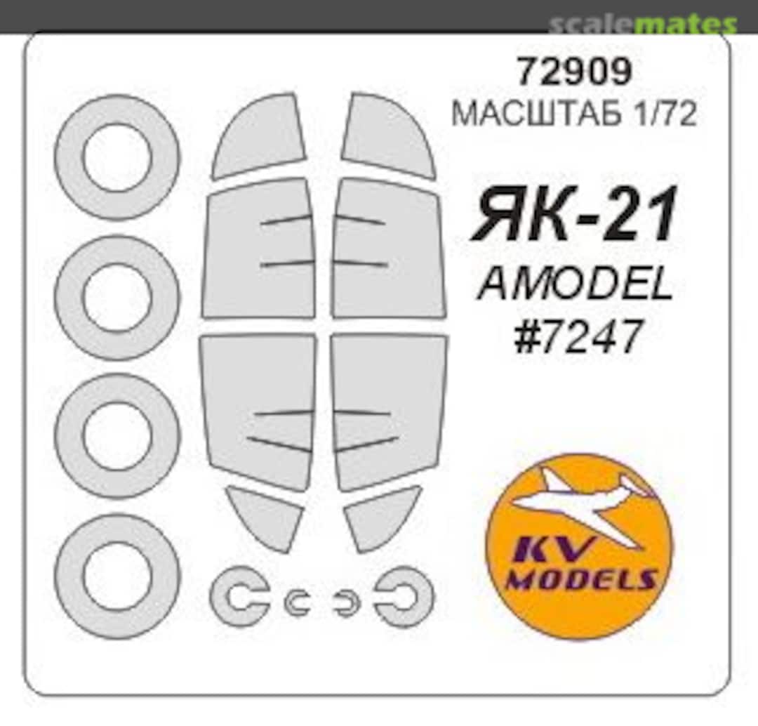 Boxart Painting masks for Yak-21 (AModel #7247) + masks for disks and wheels 72909 KV Models Boxart Painting masks for Yak-21 (AModel #7247) + masks for disks and wheels 72909 KV Models