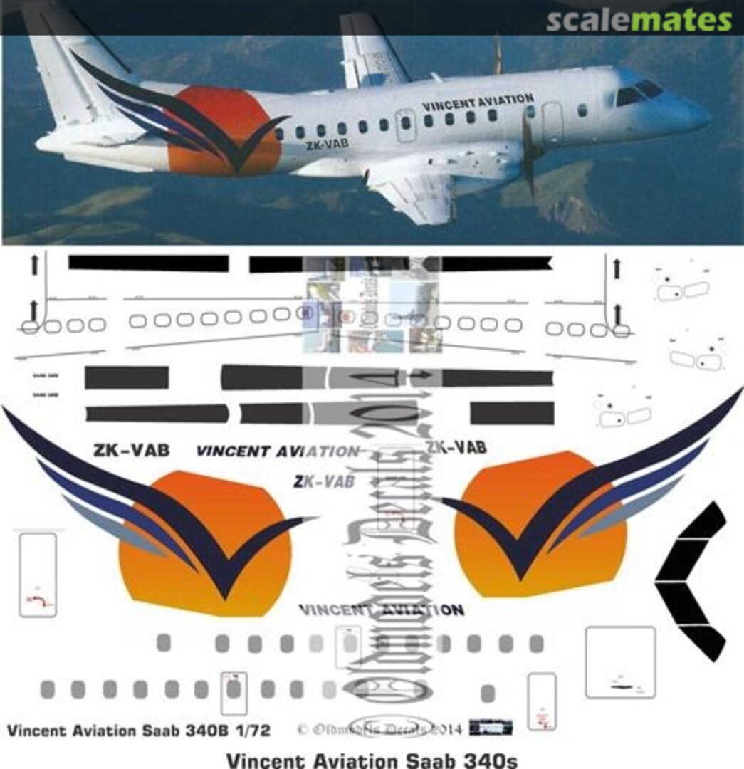 Boxart Saab340B Vincent Aviation OMD0644 Oldmodels Decals Boxart Saab340B Vincent Aviation OMD0644 Oldmodels Decals