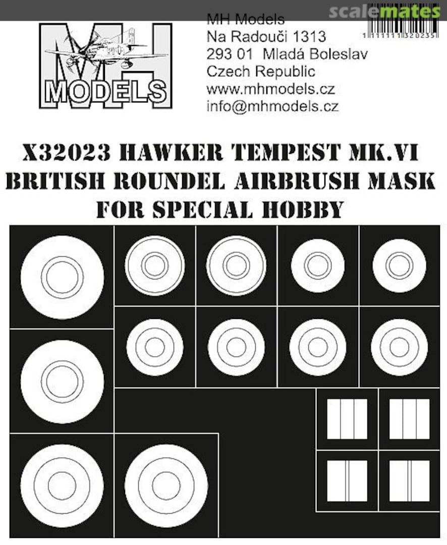 Boxart Hawker Tempest Mk.VI British Roundel Airbrush Mask X32023 MH Models