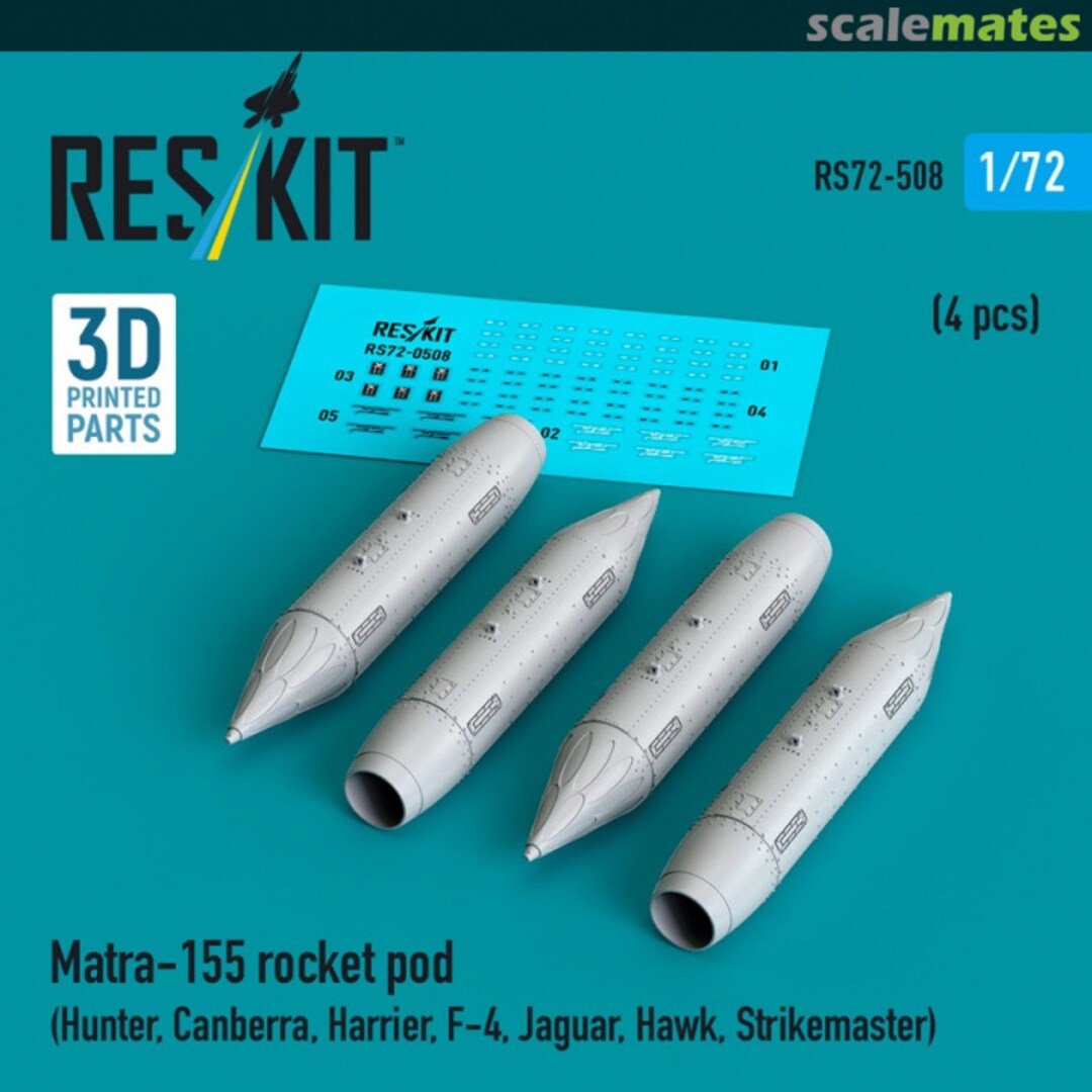 Boxart Matra-155 rocket pod (4 pcs) RS72-0508 ResKit Boxart Matra-155 rocket pod (4 pcs) RS72-0508 ResKit