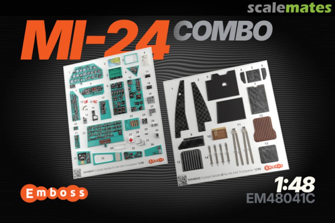 Boxart Mi-24A Combo interior 3D decals EM48041C Embase