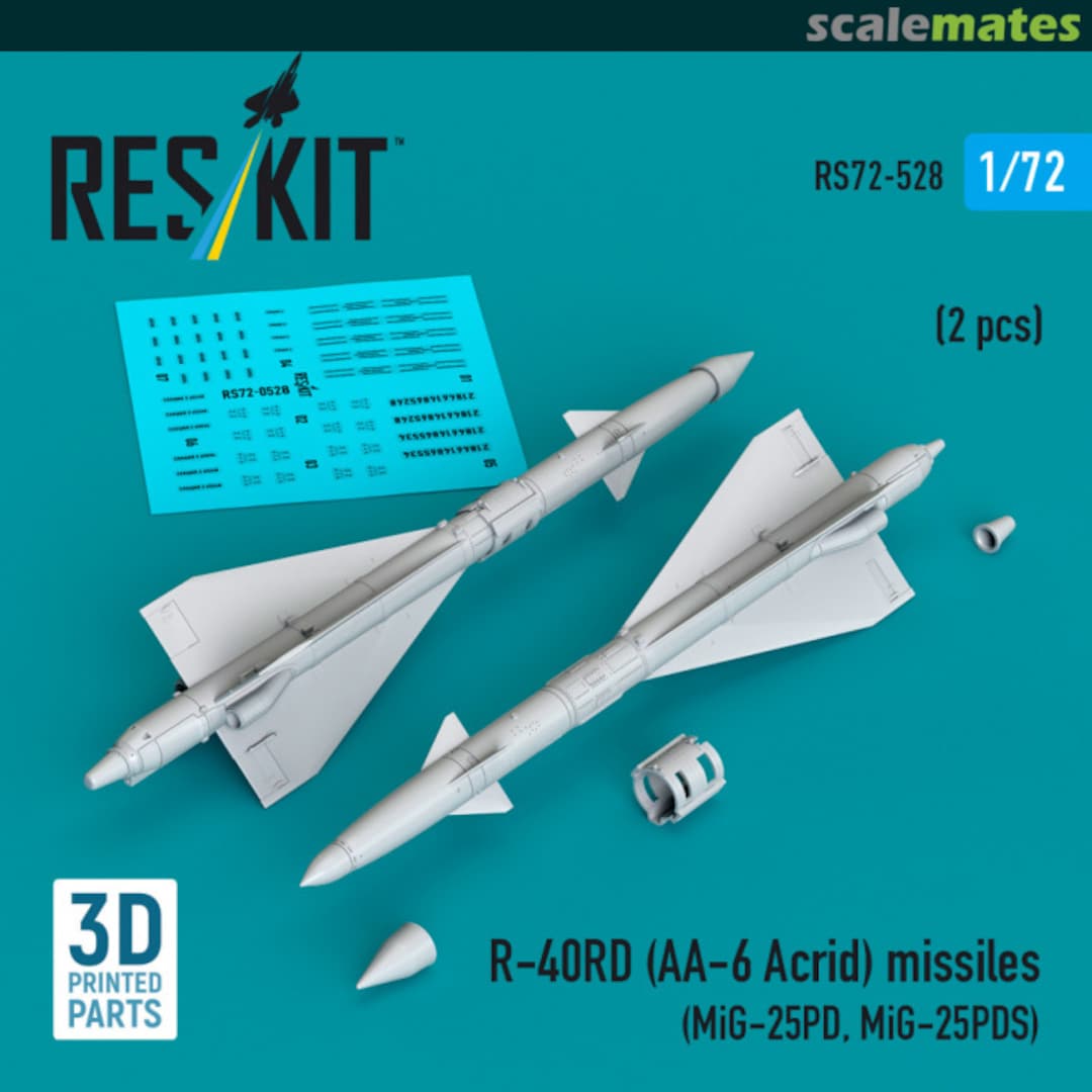 Boxart R-40RD (AA-6 Acrid) missiles (2 pcs) RS72-0528 ResKit