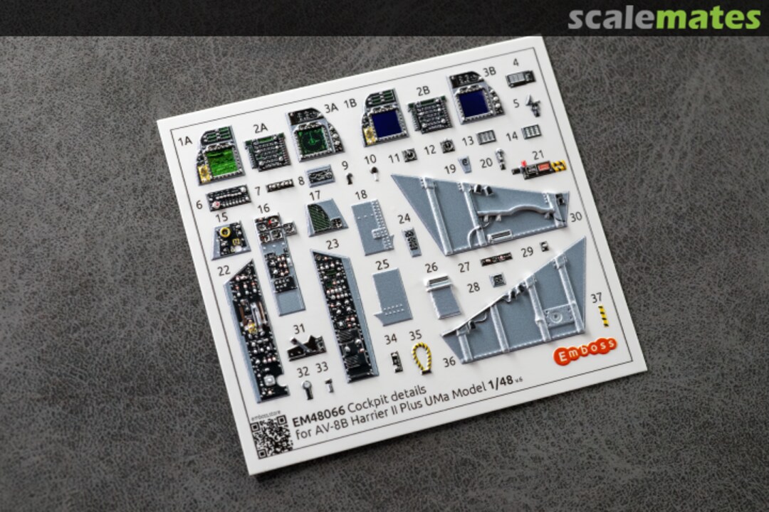 Contents AV-8B Harrier II Plus interior 3D decals EM48066 Embase
