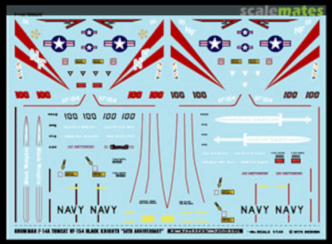 Boxart Grumman F-14A Tomcat VF-154 Black Knights `50th Anniversary` A-185 MYK Design Boxart Grumman F-14A Tomcat VF-154 Black Knights `50th Anniversary` A-185 MYK Design