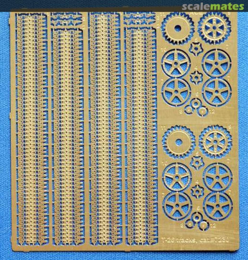 Boxart T-26 tracks (replacement set for Skif / UM kits) + spocket + idler wheel 7230 ACE Boxart T-26 tracks (replacement set for Skif / UM kits) + spocket + idler wheel 7230 ACE