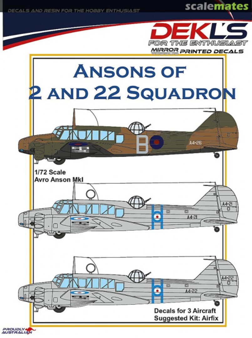 Boxart Ansons of 2 and 22 Squadron DL72046 DEKL's Boxart Ansons of 2 and 22 Squadron DL72046 DEKL's