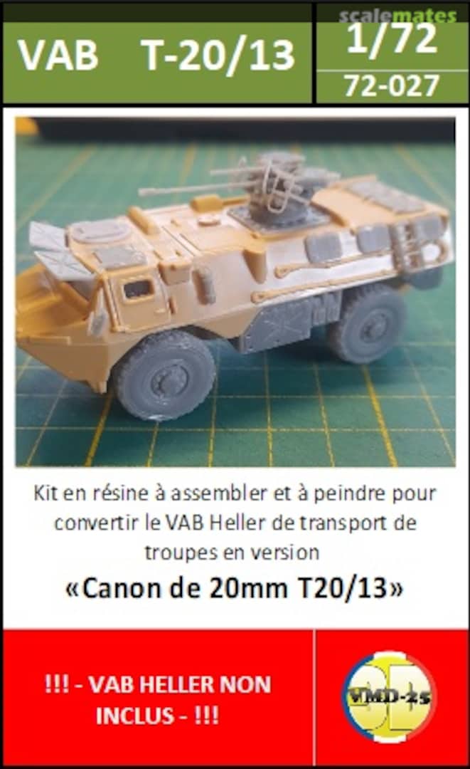 Boxart VAB 4X4 T20/13 72-027 VMD25_3D Boxart VAB 4X4 T20/13 72-027 VMD25_3D