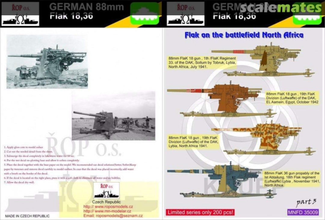Boxart German 88mm Flak 18,36 - Flak on the battlefiedd North Africa MNFDT35009 Ropos Models Boxart German 88mm Flak 18,36 - Flak on the battlefiedd North Africa MNFDT35009 Ropos Models