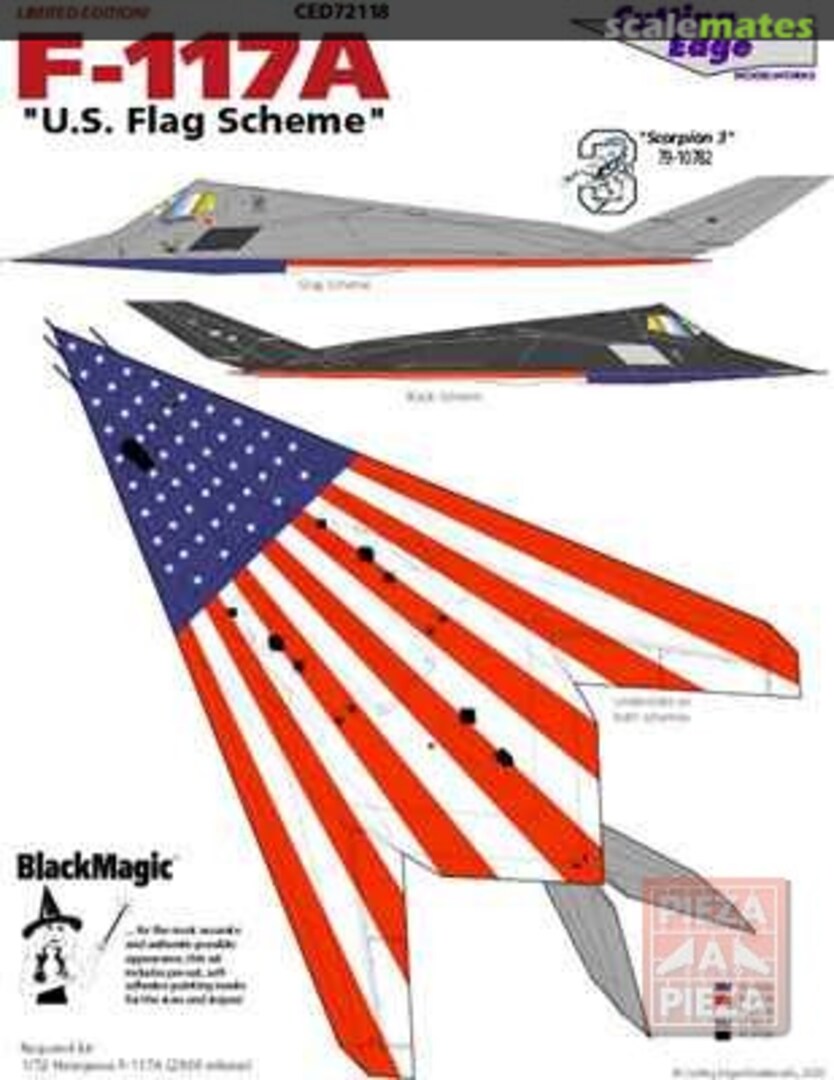 Boxart F-117A 'US Flag Scheme' Decals CED72118 Cutting Edge Modelworks Boxart F-117A 'US Flag Scheme' Decals CED72118 Cutting Edge Modelworks