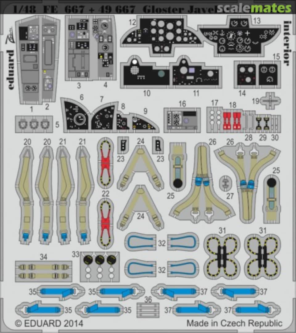 Boxart Gloster Javelin FAW.9/9R - PE Interior FE667 Eduard Boxart Gloster Javelin FAW.9/9R - PE Interior FE667 Eduard