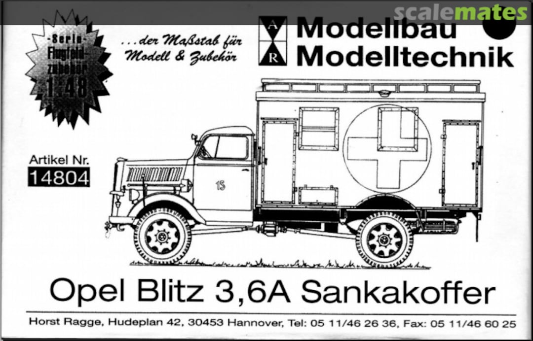 Boxart Opel Blitz 3to A 14805 A+R Modellbau Boxart Opel Blitz 3to A 14805 A+R Modellbau