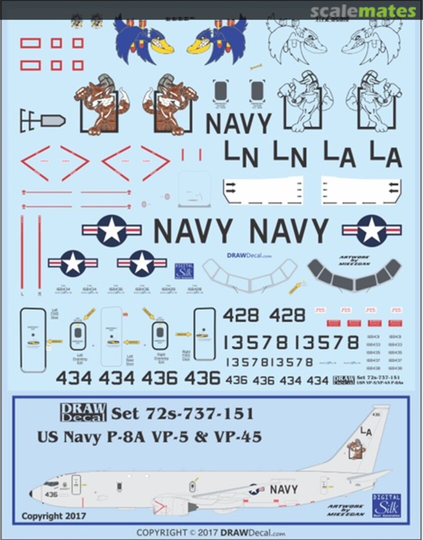 Boxart US Navy P-8A VP-5 & VP-45 72s-737-151 Draw Decal Boxart US Navy P-8A VP-5 & VP-45 72s-737-151 Draw Decal