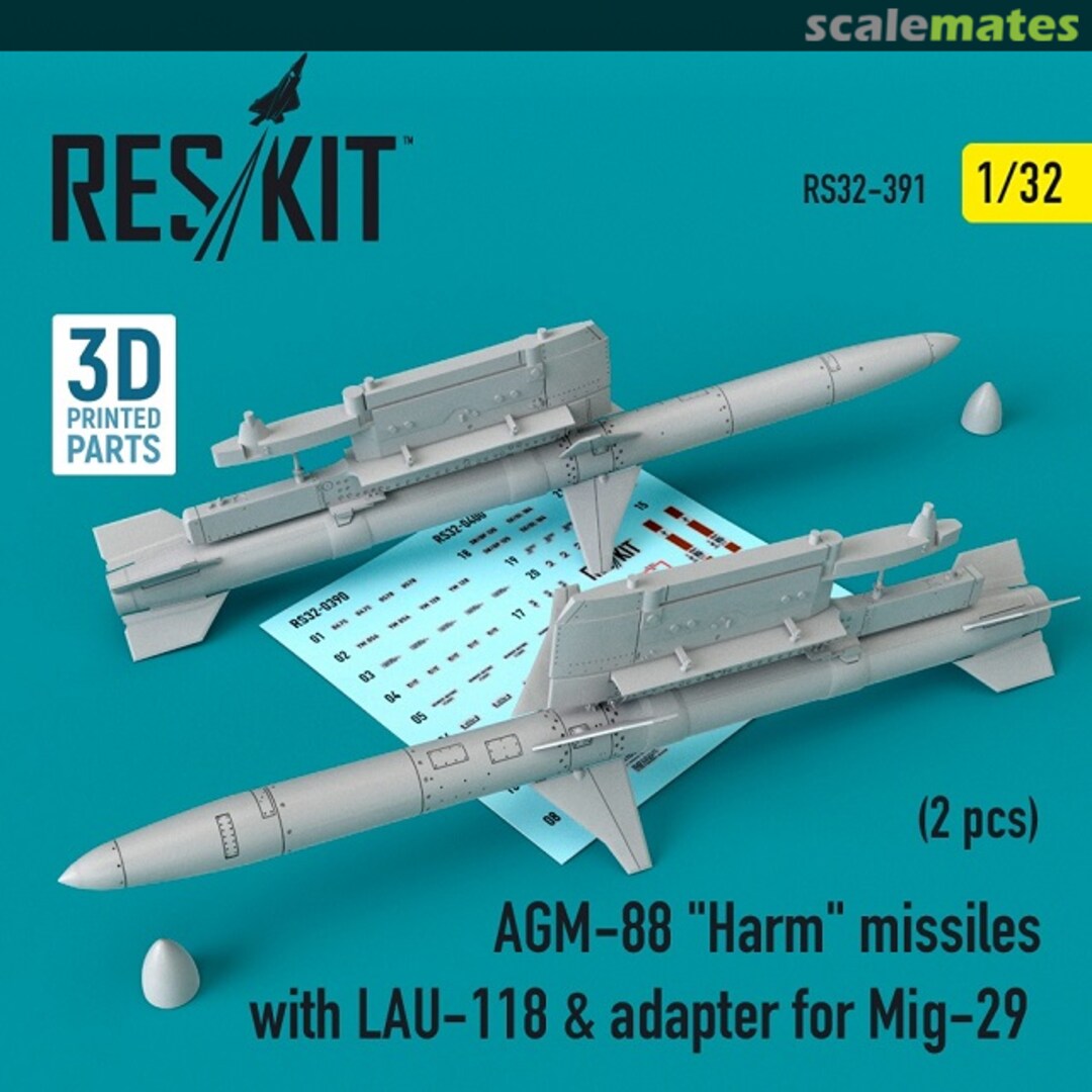 Boxart AGM-88 HARM missiles with LAU-118 & adapter RS32-0391 ResKit Boxart AGM-88 HARM missiles with LAU-118 & adapter RS32-0391 ResKit