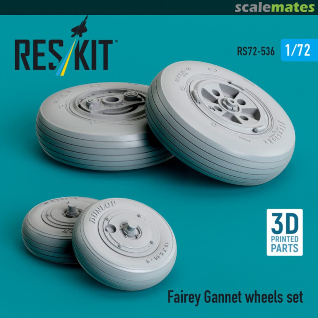 Boxart Fairey Gannet wheels set (3D Printed) RS72-0536 ResKit Boxart Fairey Gannet wheels set (3D Printed) RS72-0536 ResKit