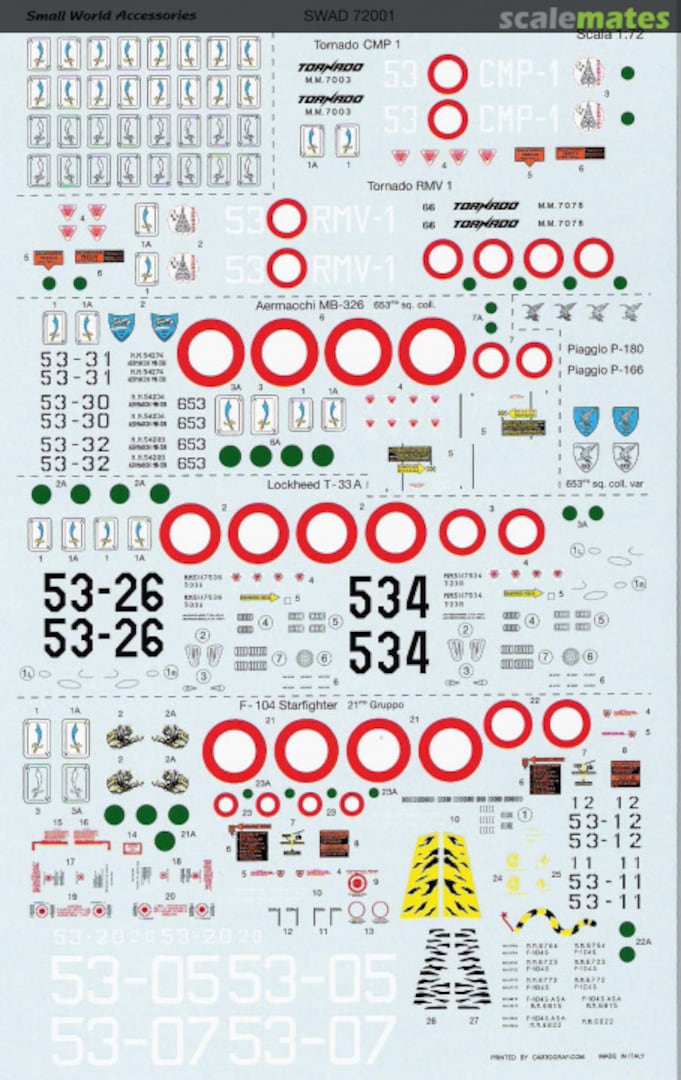 Contents Stemmi e numeri di reparto del 53° Stormo "G. Chiarini" SWAD 72001 Small World Accessories