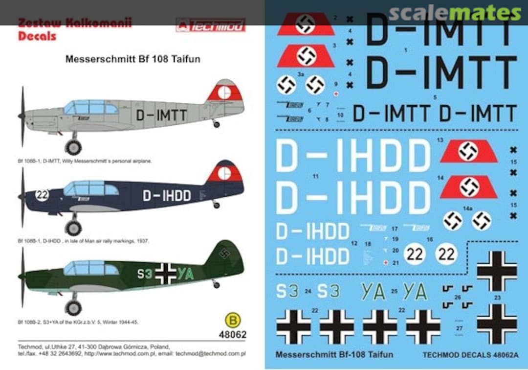 Boxart Messerschmitt Bf 108 Taifun 48062 Techmod Boxart Messerschmitt Bf 108 Taifun 48062 Techmod