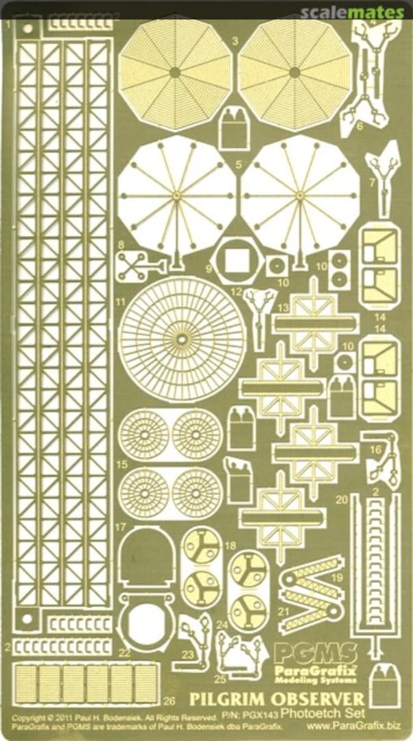Boxart Pilgrim Observer Photoetch Set PGX143 ParaGrafix Modeling Systems