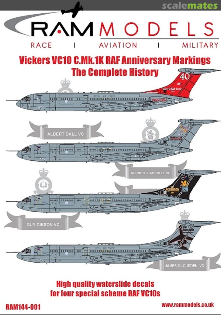 Boxart Vickers VC10 C.MK.1K RAF Anniversary Schemes The Complete History RAM 144-001 RAM Models Boxart Vickers VC10 C.MK.1K RAF Anniversary Schemes The Complete History RAM 144-001 RAM Models