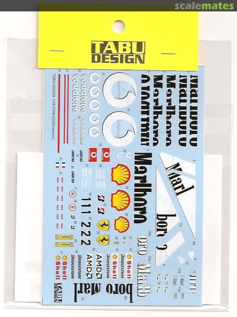 Boxart F2001 "Ver. 2002" Full Sponsor Decals (for Tamiya) 20024B Tabu Design Boxart F2001 "Ver. 2002" Full Sponsor Decals (for Tamiya) 20024B Tabu Design
