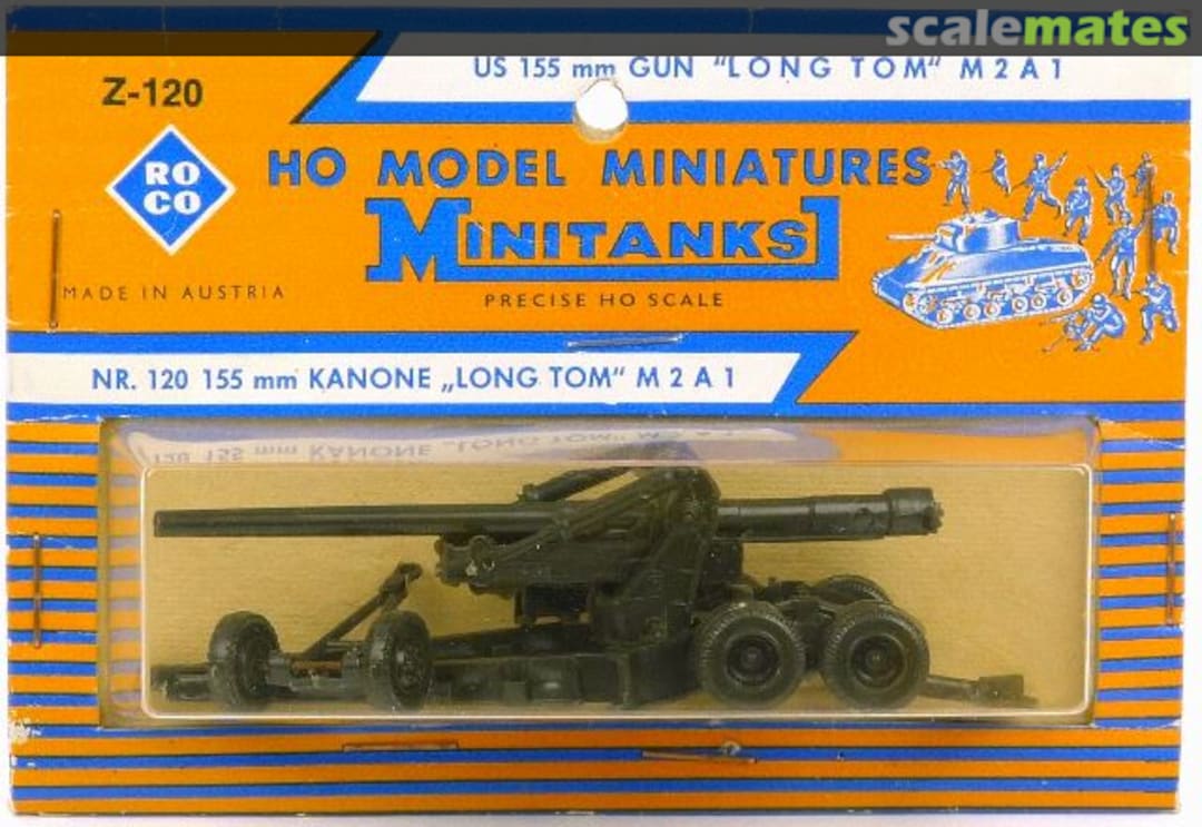 Boxart US 155 mm Gun "Long Tom" M2A1 Z-120 Roco Minitanks Boxart US 155 mm Gun "Long Tom" M2A1 Z-120 Roco Minitanks