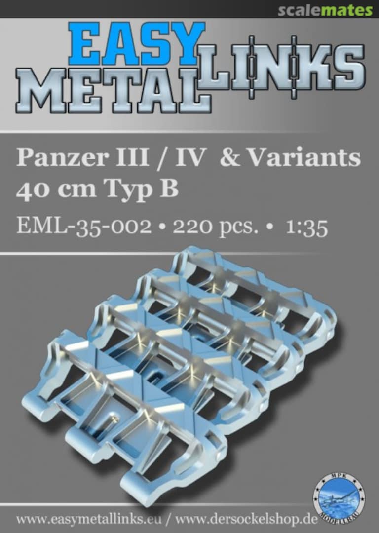 Boxart Panzer III/IV & Variants, 40cm Typ B (Metal Track) EML35-002 Easy Metal Links Boxart Panzer III/IV & Variants, 40cm Typ B (Metal Track) EML35-002 Easy Metal Links