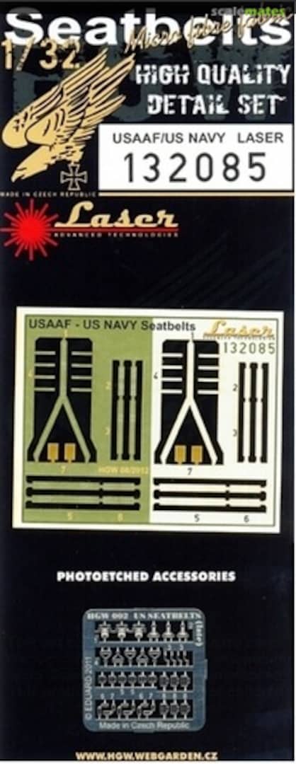 Boxart USAAF / US NAVY Seatbelts 132085 HGW Models Boxart USAAF / US NAVY Seatbelts 132085 HGW Models