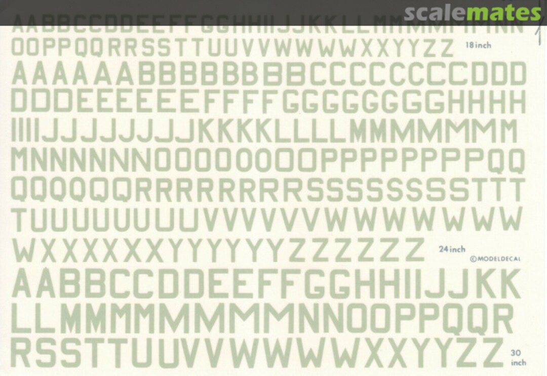 Boxart RAF: WW2 Sky Grey Code Letters: 18, 24, & 30 Inch 51 Modeldecal