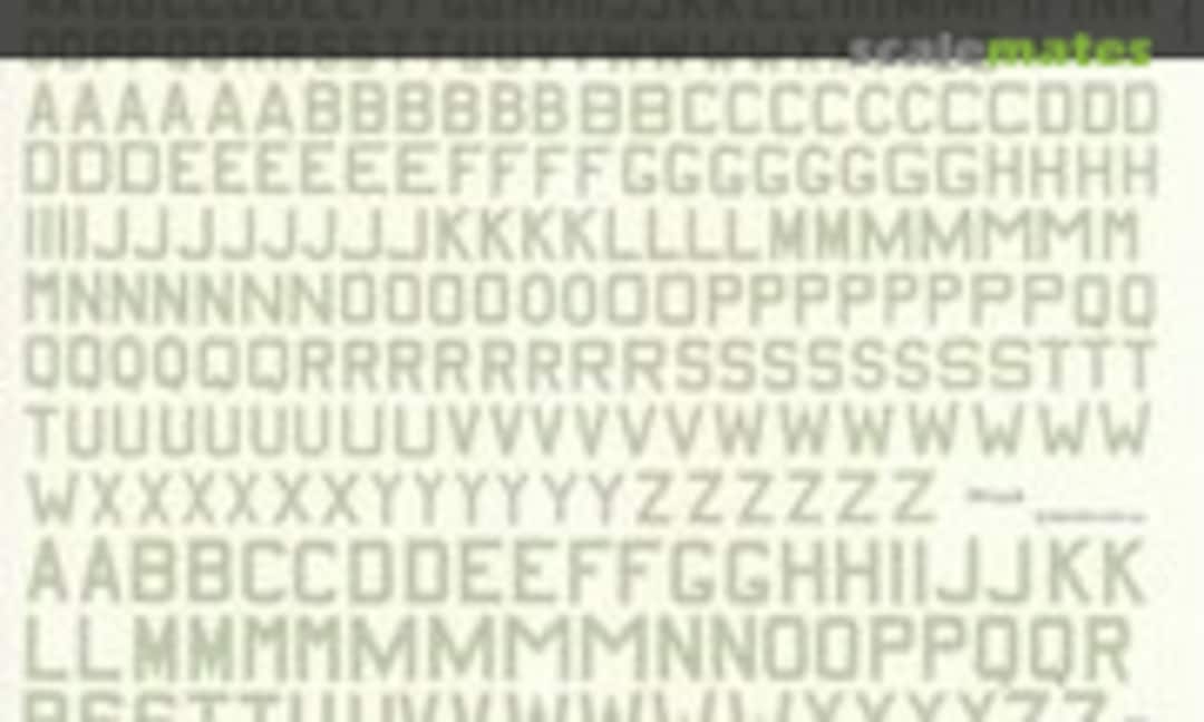 1:72 RAF: WW2 Sky Grey Code Letters: 18, 24, &amp; 30 Inch (Modeldecal 51)