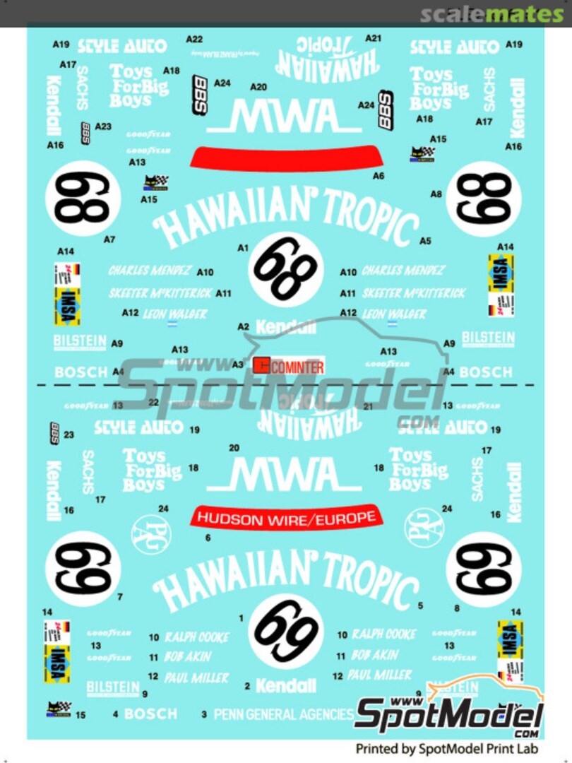Boxart Porsche Kremer 935 K3 sponsored by Hawaiian Tropic #68, 69 PLB2-626151 Print Lab Decals Boxart Porsche Kremer 935 K3 sponsored by Hawaiian Tropic #68, 69 PLB2-626151 Print Lab Decals