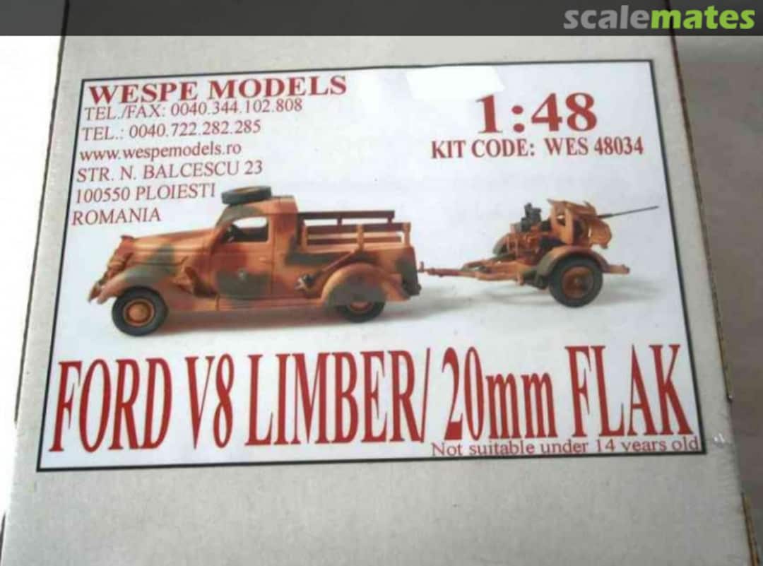 Boxart Ford V8 Limber / 20mm Flak WES 48034 Wespe Models Boxart Ford V8 Limber / 20mm Flak WES 48034 Wespe Models