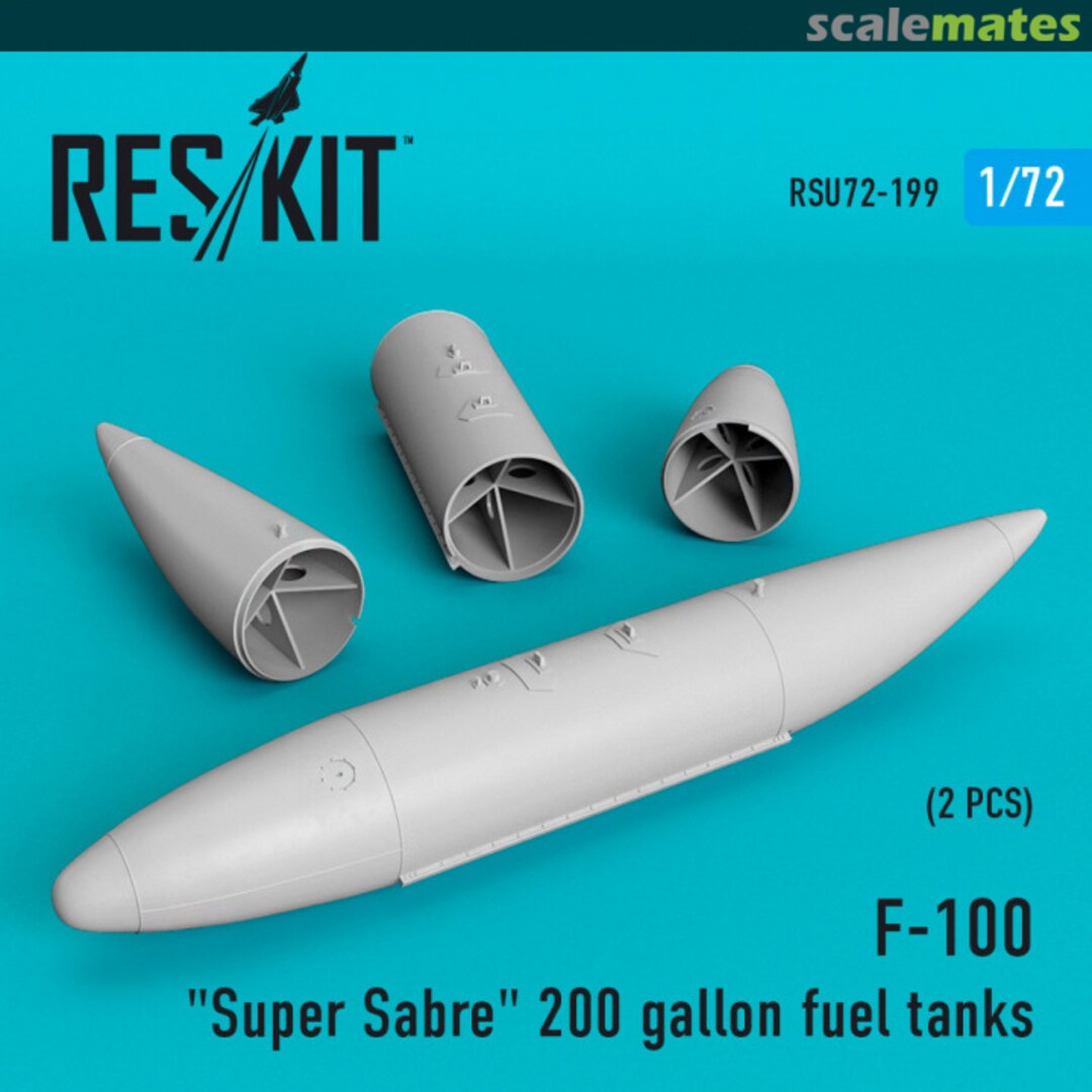 Boxart F-100 Super Sabre - 200 gallon fuel tanks RSU72-0199 ResKit Boxart F-100 Super Sabre - 200 gallon fuel tanks RSU72-0199 ResKit