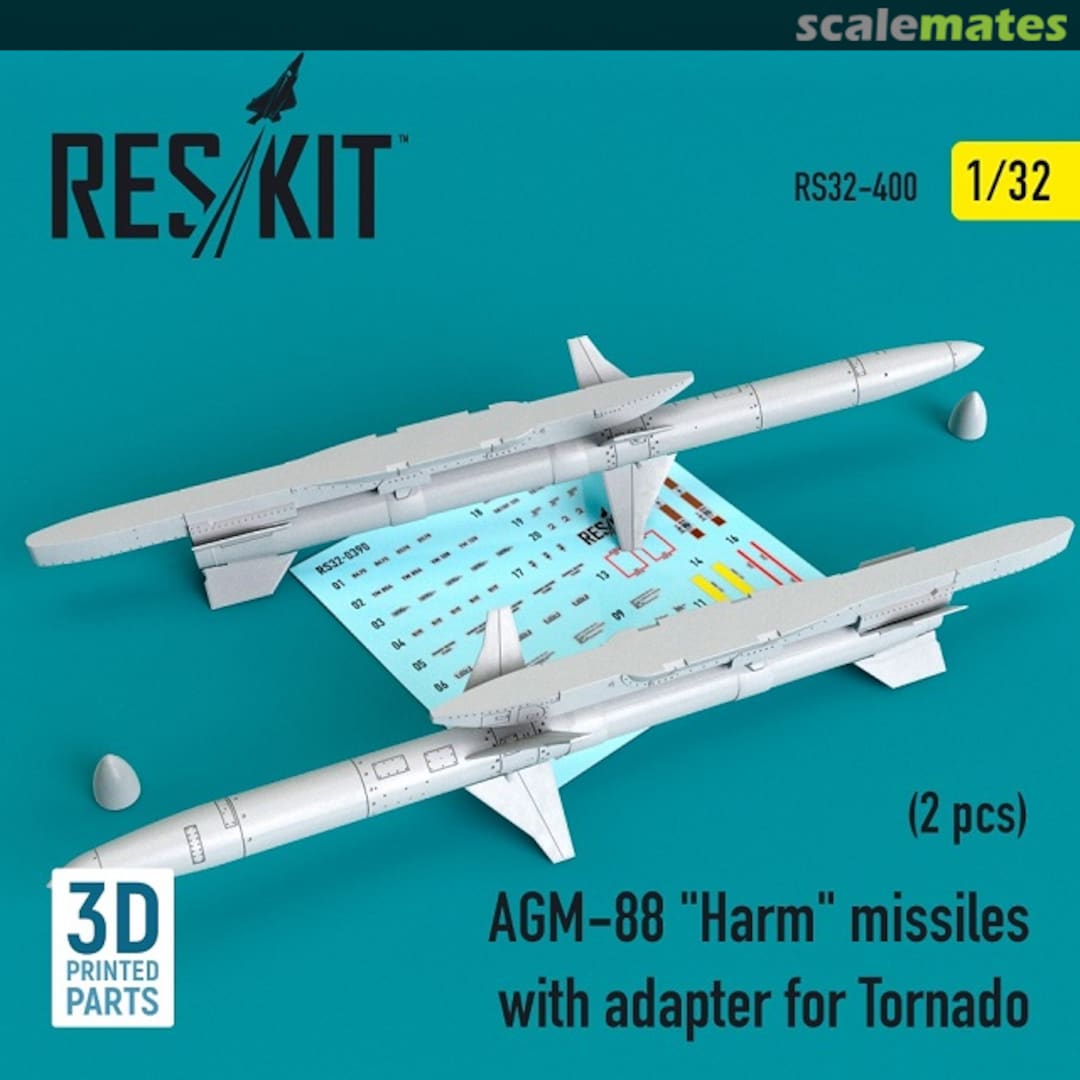 Boxart AGM-88 HARM missiles with adapter RS32-0400 ResKit