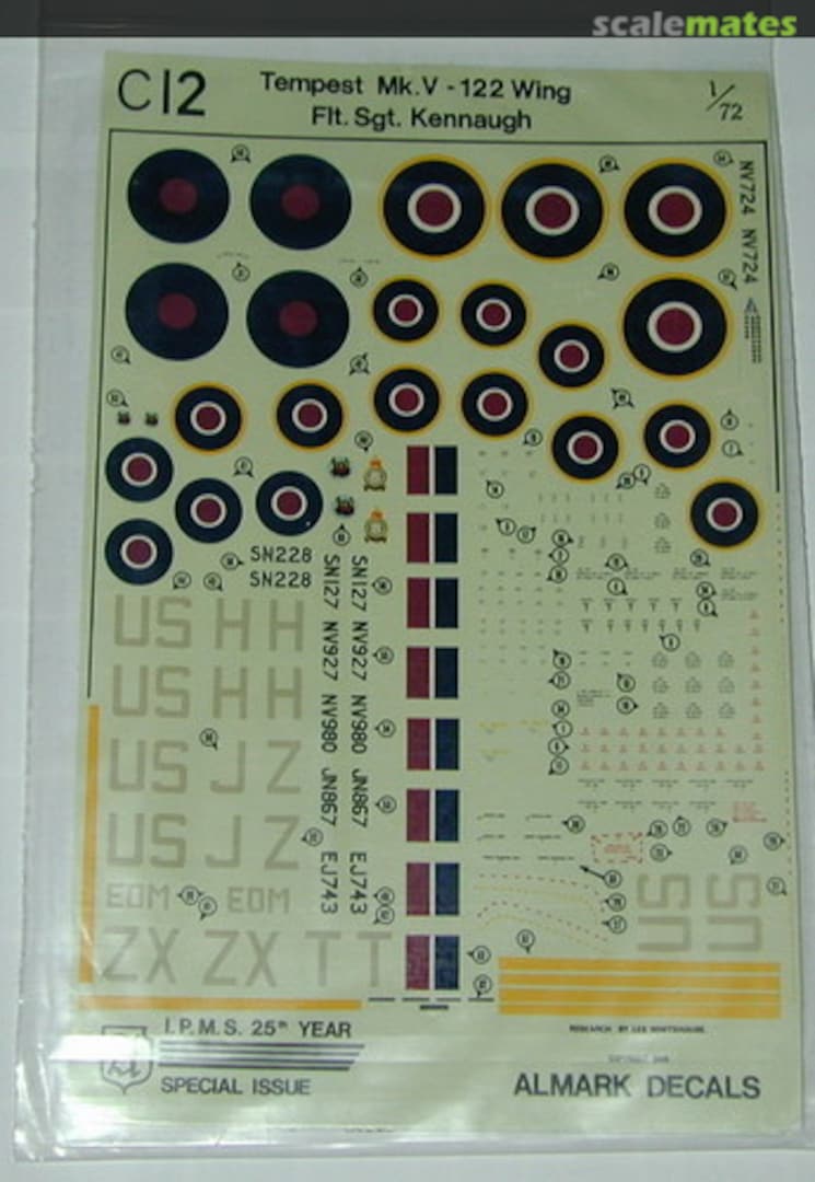 Boxart Hawker Tempest Mk.V - 122 Wing C12 Almark Decals Boxart Hawker Tempest Mk.V - 122 Wing C12 Almark Decals