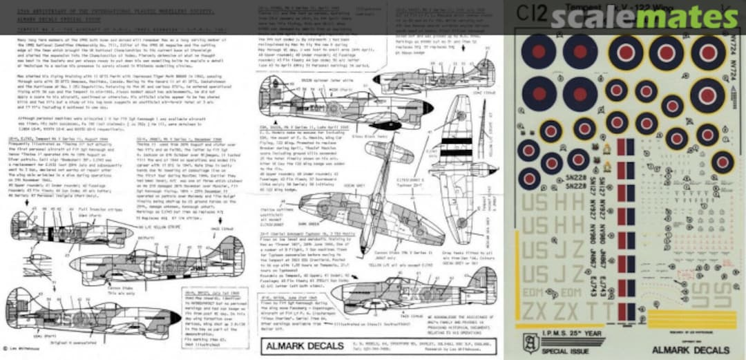 Contents Hawker Tempest Mk.V - 122 Wing C12 Almark Decals Contents Hawker Tempest Mk.V - 122 Wing C12 Almark Decals