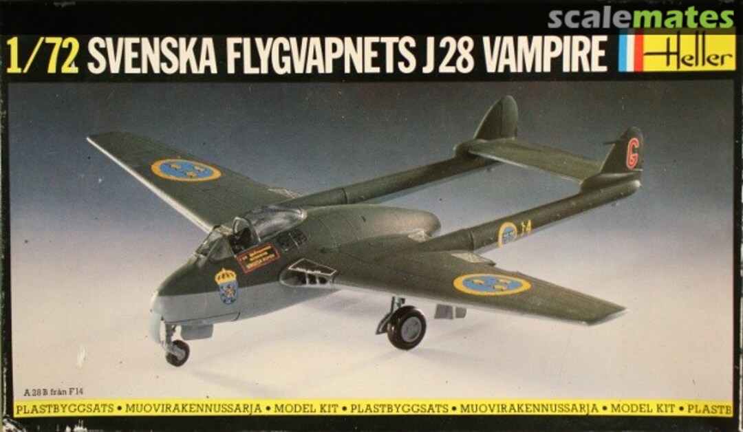 Boxart Svenska Flygvapnets J 28 Vampire 297 Heller Boxart Svenska Flygvapnets J 28 Vampire 297 Heller