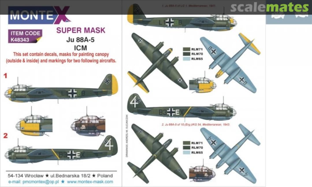 Boxart Junkers Ju 88A-5 K48343 Montex Boxart Junkers Ju 88A-5 K48343 Montex