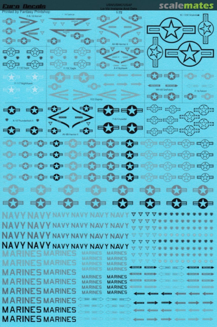 Boxart US Low-viz insignia and data ED-72114 Euro Decals Boxart US Low-viz insignia and data ED-72114 Euro Decals