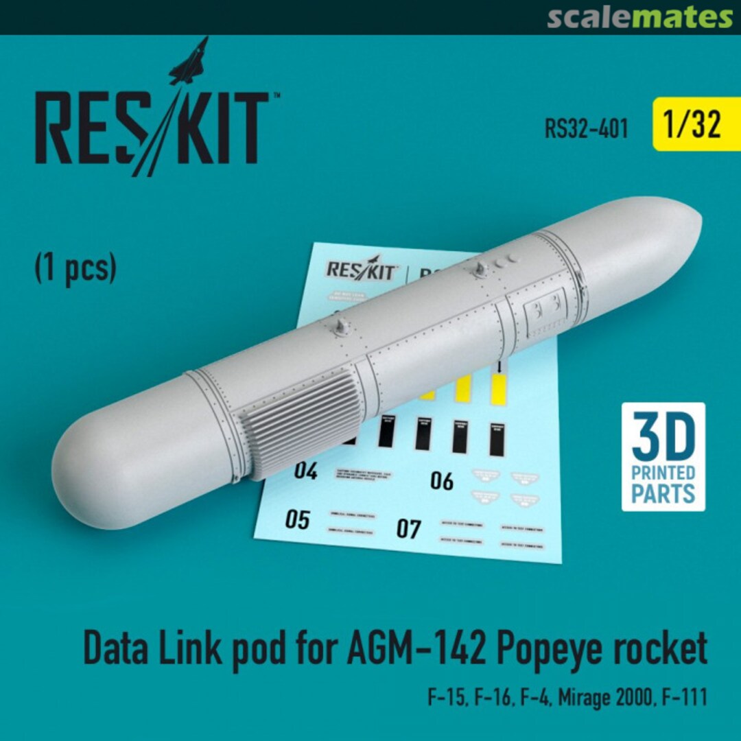 Boxart Data Link pod for AGM-142 Popeye rocket RS32-0401 ResKit Boxart Data Link pod for AGM-142 Popeye rocket RS32-0401 ResKit