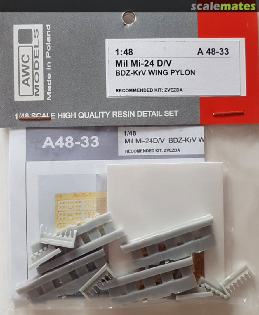 Boxart Mil Mi-24 D/V BDZ-KrV Wing Pylon A48-33 AWC Models Boxart Mil Mi-24 D/V BDZ-KrV Wing Pylon A48-33 AWC Models